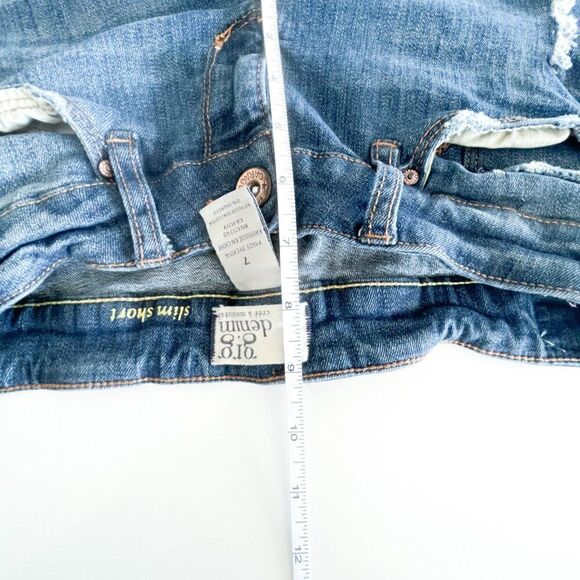 Garage grg denim Slim Shorts Blue Women's 7 Distressed Destroyed Stretchy - Picture 6 of 8